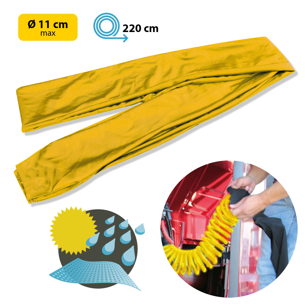 Überzug Luftschlauch Schutz Luftwendel Druckluft Schlauch Spiralschlauch Hülle Kupplung Gelb für LKW