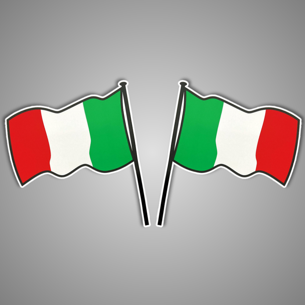 Kreuzflaggen Italien XXL Aufkleber Sticker Set Logo Länder Zeichen LKW Auto Trucker Wimpel
