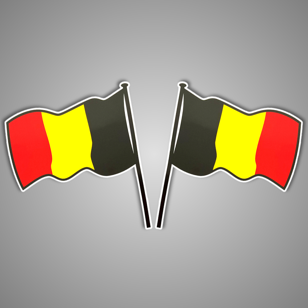Kreuzflaggen Belgien XXL Aufkleber Sticker Set Logo Länder Zeichen LKW Auto Trucker Wimpel
