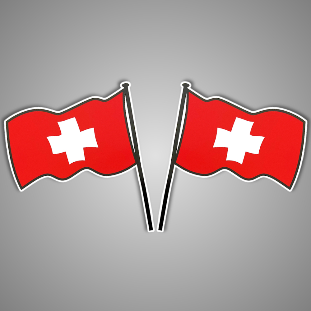 Kreuzflaggen Schweiz XXL Aufkleber Sticker Set Logo Länder Zeichen LKW Auto Trucker Wimpel