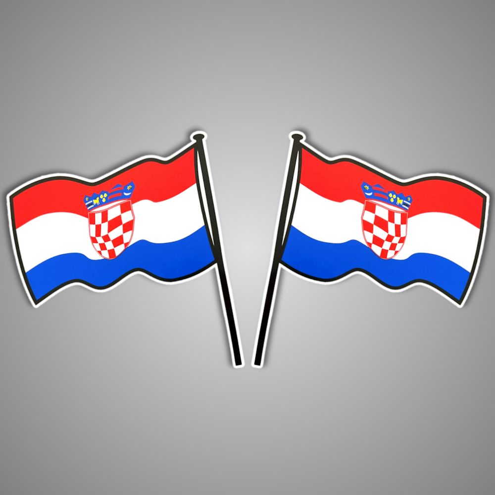 Kreuzflaggen Kroatien XXL Aufkleber Sticker Set Logo Länder Zeichen LKW Auto Trucker Wimpel