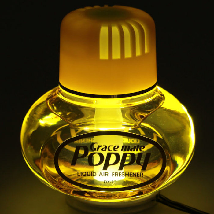 Poppy Grace mate Lufterfrischer Gardenie mit USB 5V 7 LED Beleuchtung LKW Auto KFZ Wohnwagen