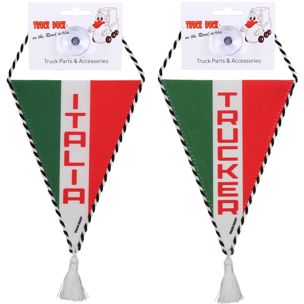 Truck Car Pennant Italy Italia Trucker Suction Cup Banner Flag Decor Mini Scarf Lorry HGV