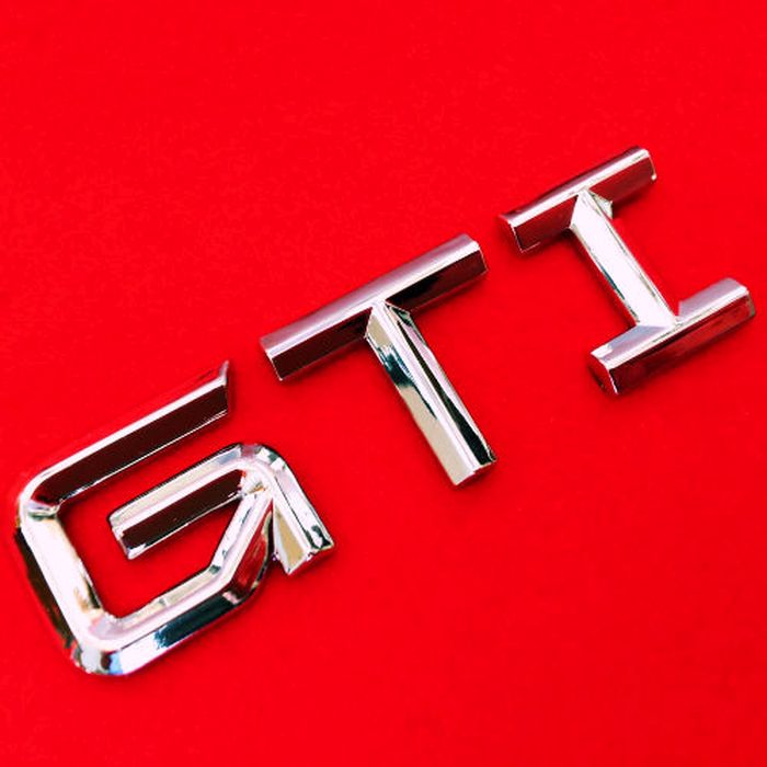3D GTI Emblem Zeichen Chrom Schriftzug Auto Aufkleber Motorhaube Kotflügel Logo