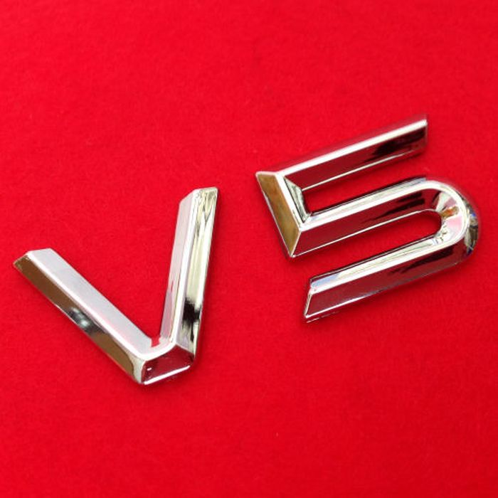 3D V5 Emblem Zeichen Chrom Schriftzug Auto Aufkleber Motorhaube Kotflügel Logo