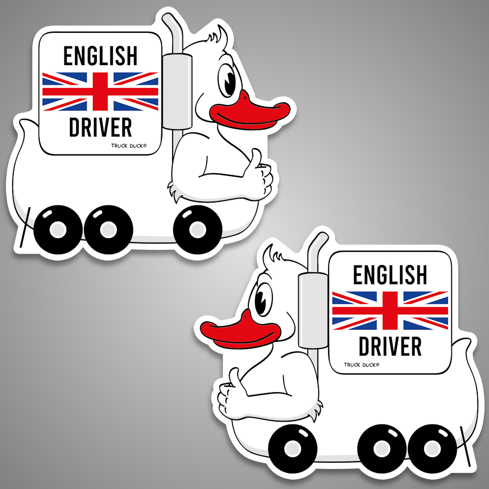 2x English Driver Camion Autocollant Set England GB UK Trucker Fanion Déco Camion Chauffeur