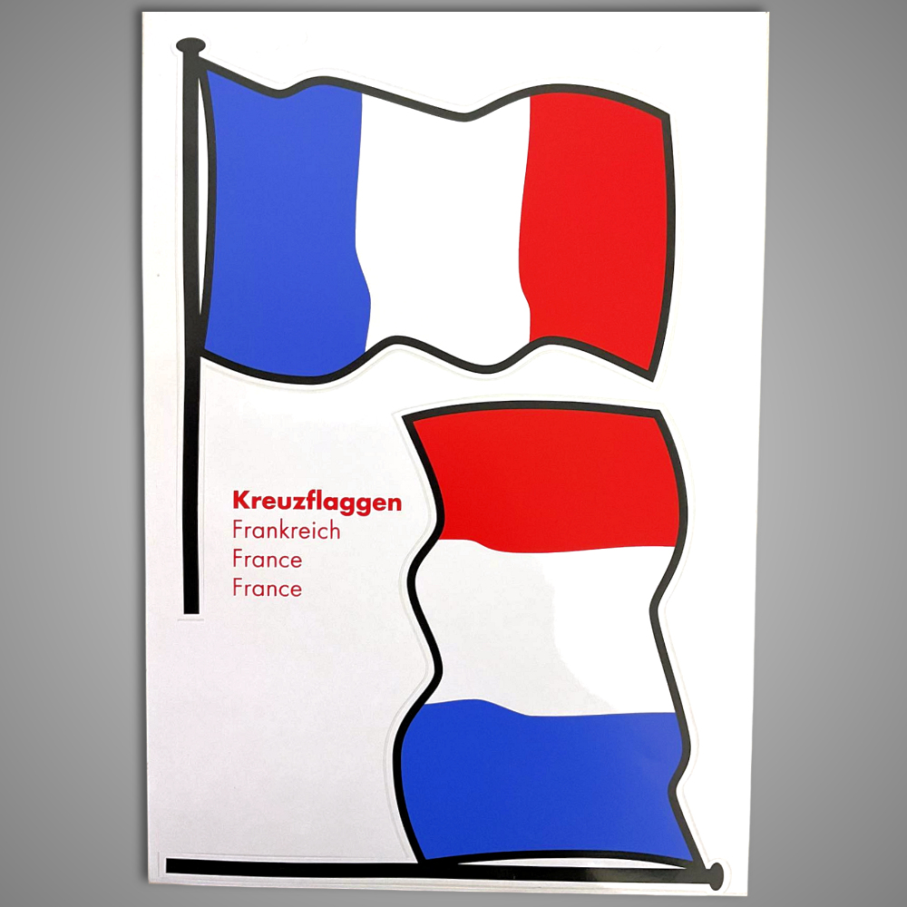 Kreuzflaggen Frankreich XXL Aufkleber Sticker Set Logo Länder Zeichen LKW Auto Trucker Wimpel