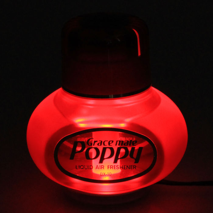 Poppy Grace mate Lufterfrischer Vanille mit LED Beleuchtung rot 12V 24V LKW KFZ Auto Wohnwagen